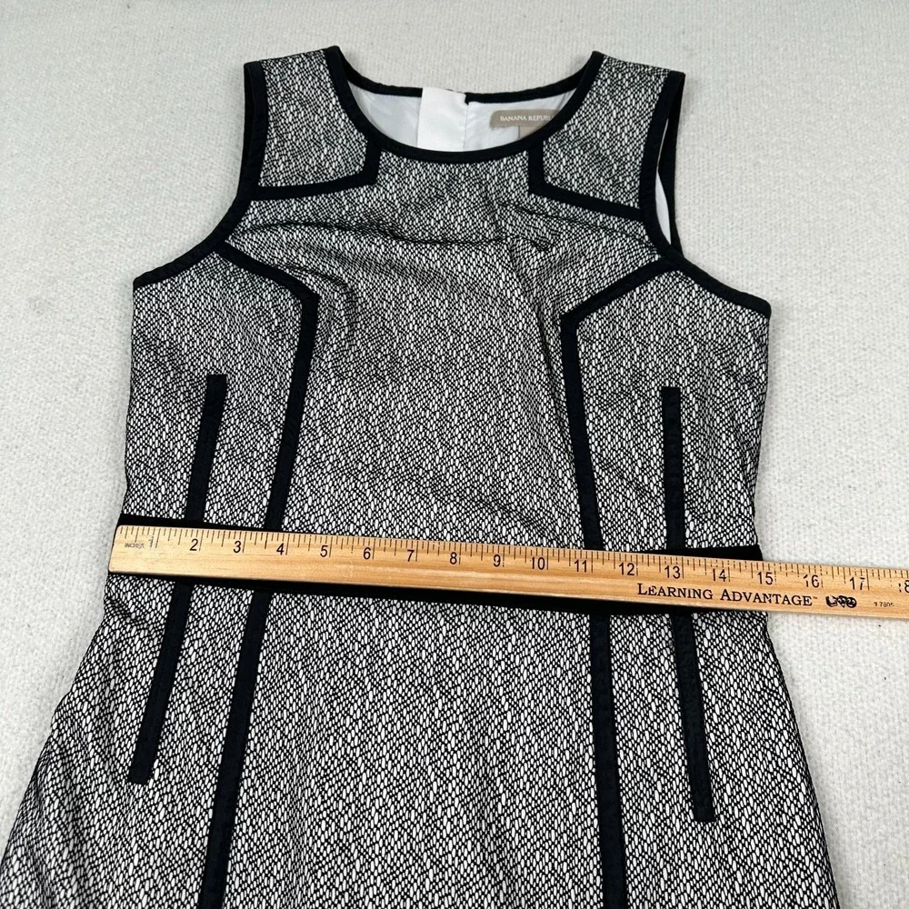 Banana Republic Pencil Dress‎ Sz 8 Lace Overlay Sleeveless Black White Career